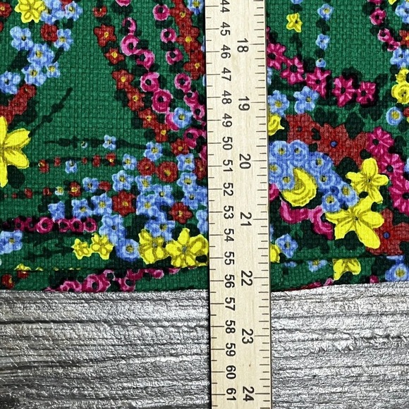 Talbots Green Floral Staight Pencil Skirt Size 2 Woven 28 1/2 Waist Stretch - Picture 9 of 16